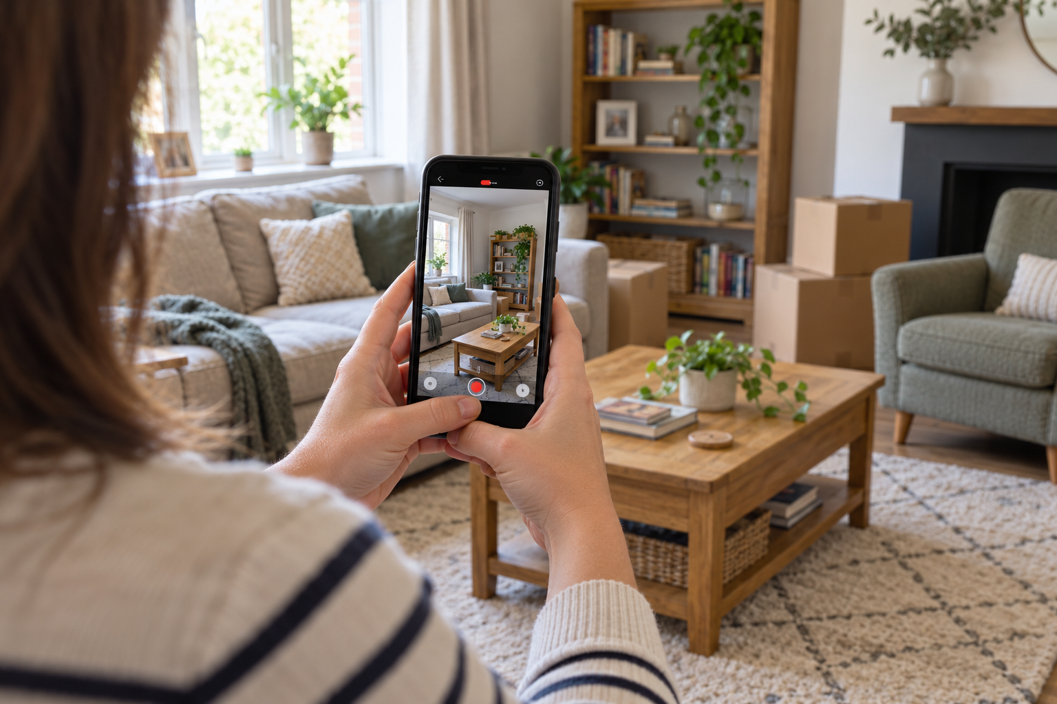 Recording household belongings for a video removal survey