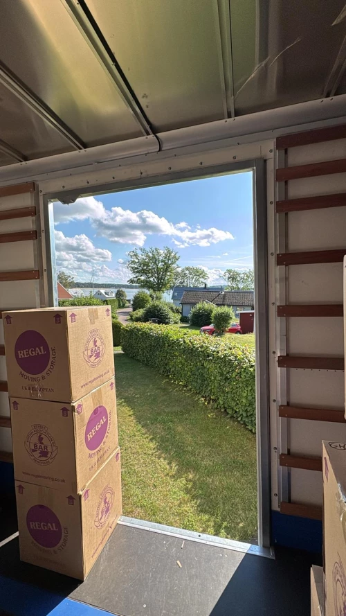 regal-moving-storage-truck-outside-client-house-belgium