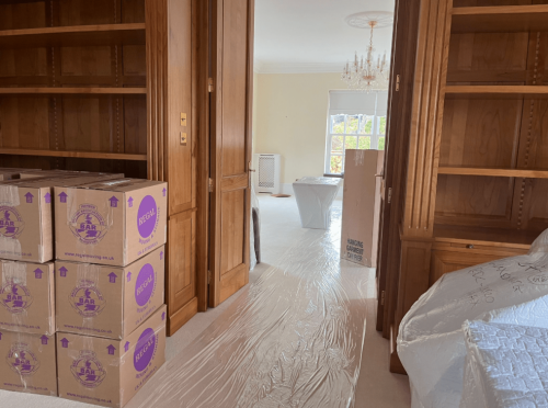 Packing boxes ready for a Regal Moving & Storage removal in Maidstone